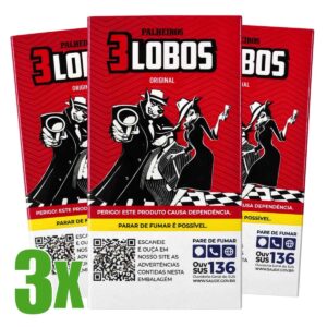 Cigarro de Palha Três Lobos Original - 03 Maços