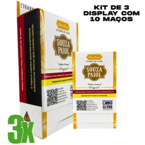 Cigarro de Palha Souza Paiol Ouro - 03 Caixas com 10 Maços
