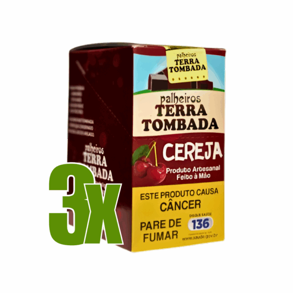 Cigarro de Palha Terra tombada Cereja - Kit C/3 Displays
