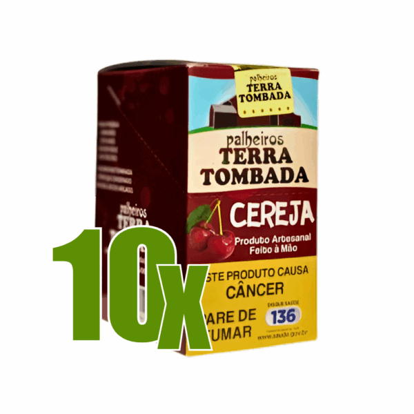 Cigarro de Palha Terra tombada Cereja - Kit C/10 Displays