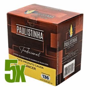 Cigarro de Palha Paulistinha Classic c/ filtro - Kit C/05 Displays