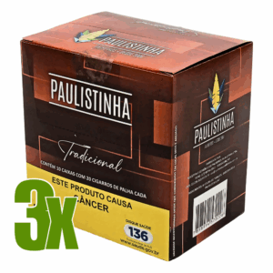 Cigarro de Palha Paulistinha Classic c/ filtro - Kit C/03 Displays