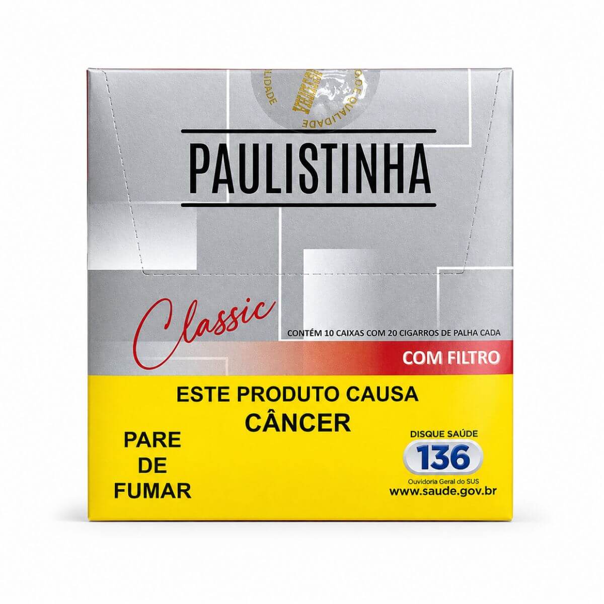 Cigarro de Palha Paulistinha Classic c/ filtro - Kit C/10 Displays - Imagem 3
