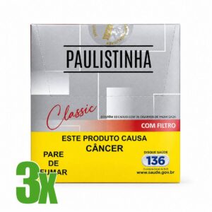 Cigarro de Palha Paulistinha Classic c/ filtro - Kit C/03 Displays