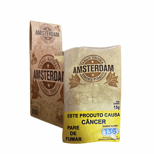 Tabaco/Fumo Natural Amsterdam Organico P/ Cigarro C/15g - Display C/5 Bags - Imagem 2