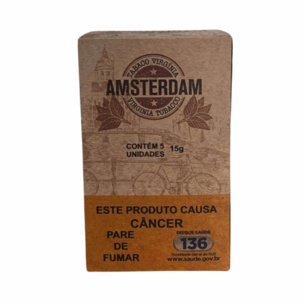 Tabaco/Fumo Natural Amsterdam Organico P/ Cigarro C/15g - Display C/5 Bags - Imagem 3