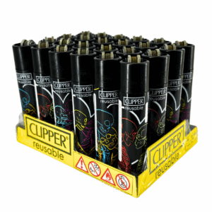 Isqueiro Clipper BL12 CP11R Loving Skulls 1 + BW + LB - Display C/24 (Grande)