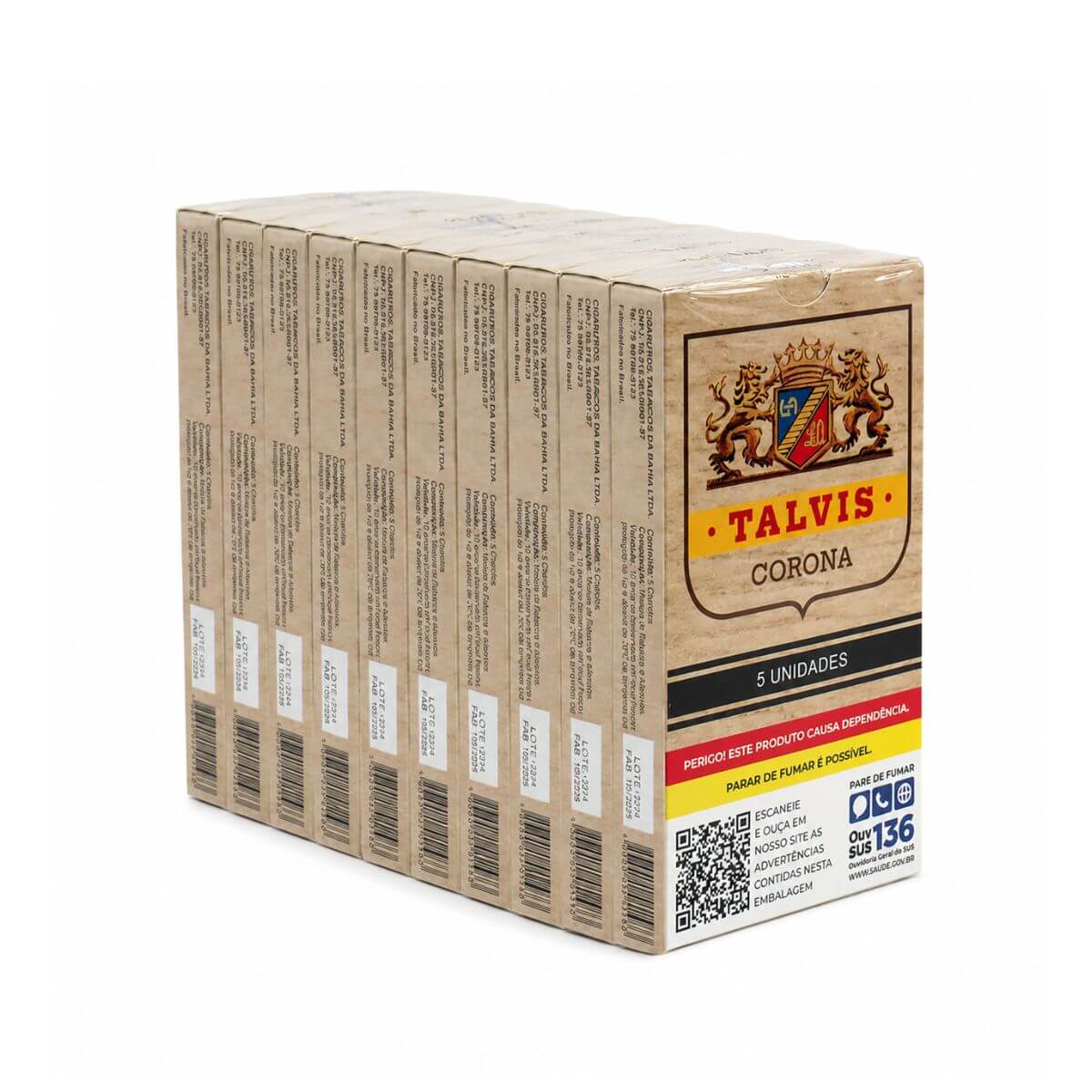 Charuto Talvis Corona Brown - Display C/10 Maços