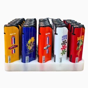 Isqueiro Maçarico Recarregável Lighter Capa de ferro  - Display C/50 Unidades