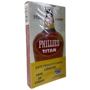 CHARUTO PHILLIES TITAN COGNAC - Maço 5 unidades