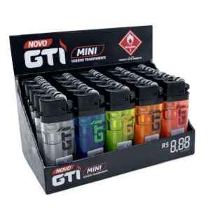 Isqueiro Gti Mini Transparente - Display C/25 Unidades