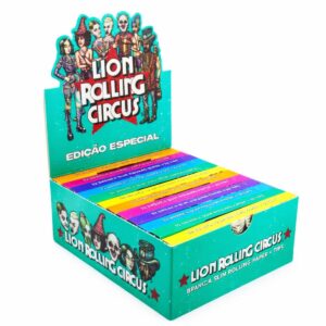Seda Lion Circus Edição Brasil Slim Branca C/Piteira - Display C/ 24 Livretos