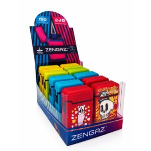 Isqueiro Maçarico Zengaz ZL-8 Grand Jet Emb Cores  - Display c/12 Unidades