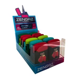 Isqueiro Maçarico Zengaz  ZL-3E Mega Jet Ilustrado 1 - Display c/ 12 Unidades