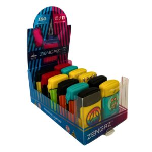 Isqueiro Maçarico Zengaz  ZL-10 Maxi Jet Em Bi-Cores - Display c/12 unidades