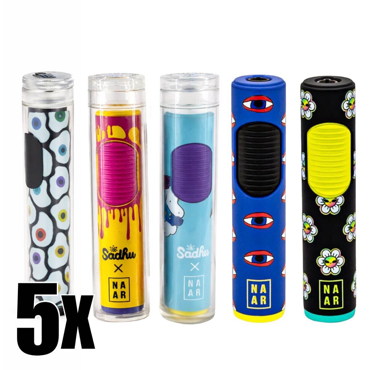 Isqueiro Maçarico Sadhu Naar Sortido - Kit C/5 Unidades