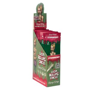 Blunt Hemp Wrap Lion Tradicional Sabor StrawBerry - Display C/25 Unidades