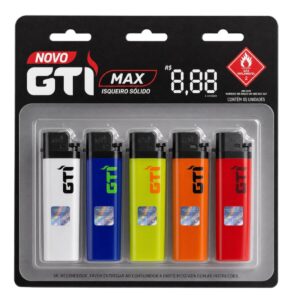 Isqueiro Gti Max Solido - Cartela C/10 Unidades