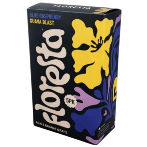 Blunt Wrap Floresta King Size Blue Rasberry Guava Blast - Display C/25 Unidades
