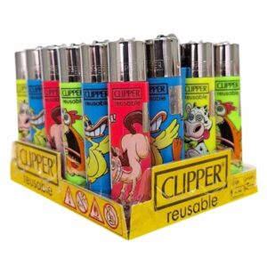 Isqueiro Clipper D24 CP11R CRAZY FARM 1+ LB - Display C/24 (Grande)
