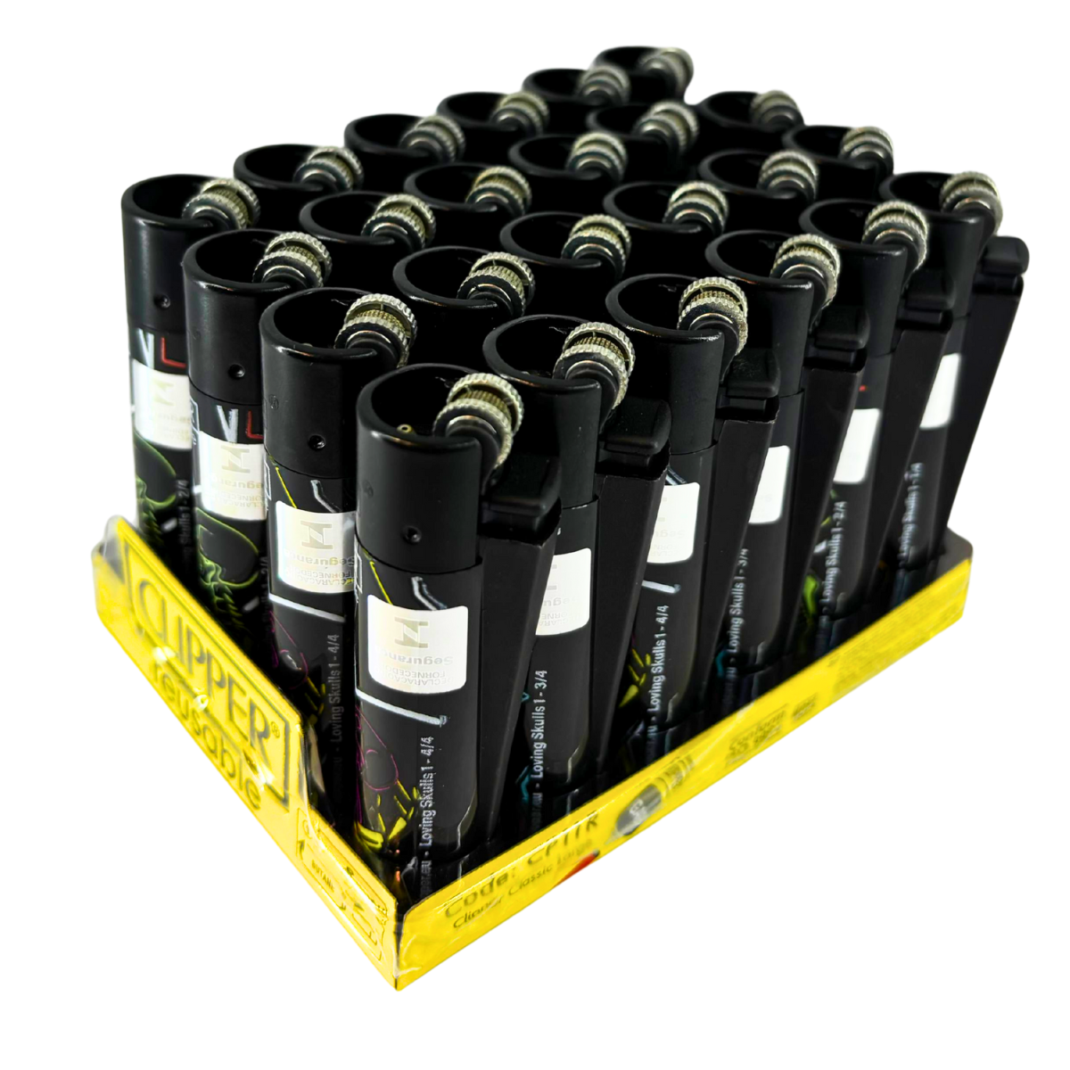 Isqueiro Clipper BL12 CP11R Loving Skulls 1 + BW + LB - Display C/24 (Grande) - Imagem 7