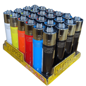 Isqueiro Clipper D24 CP11R SOLID BRANDED - Display C/24 (Grande)