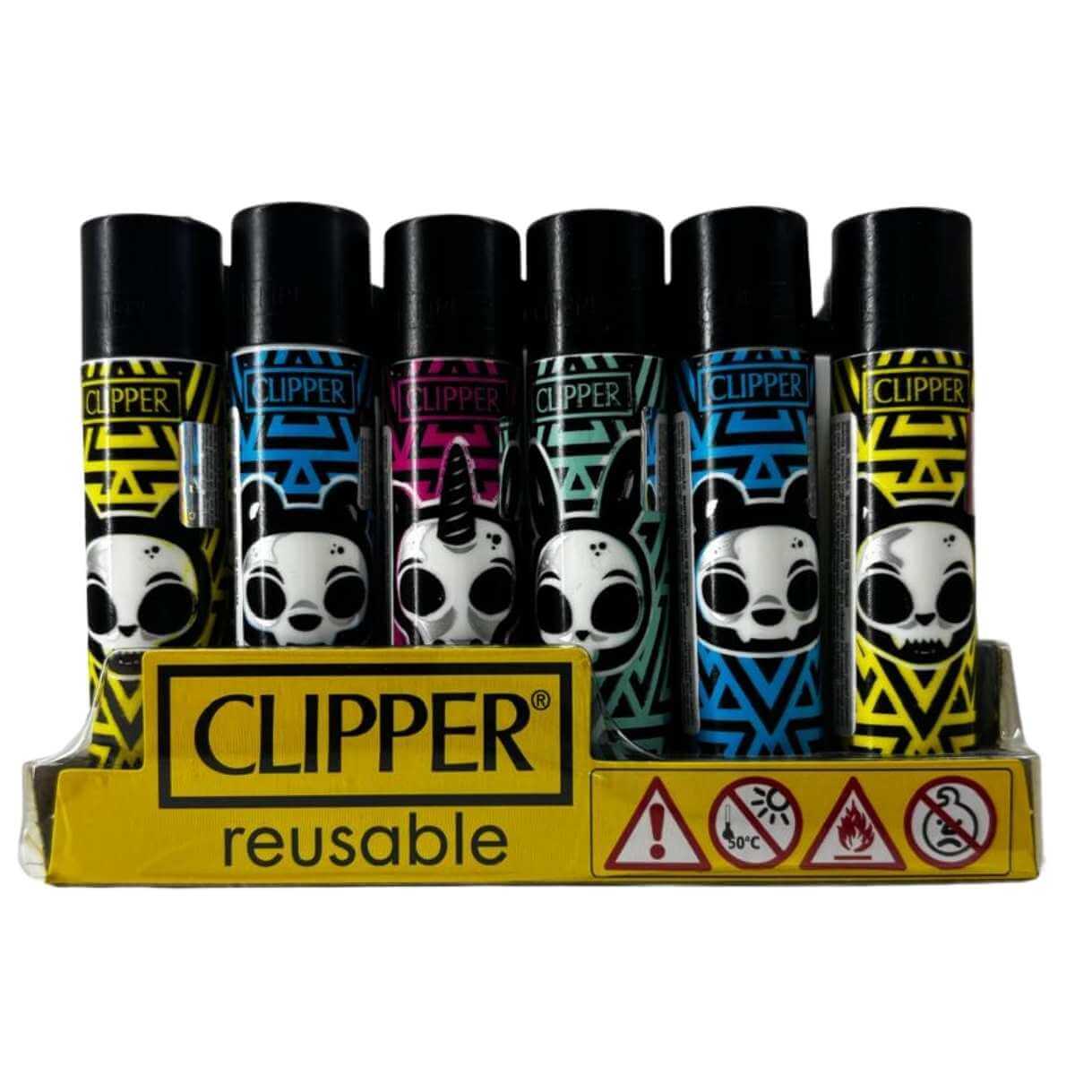 Isqueiro Clipper D24 CP11R SKULLS 17 GZ + BW + LB - Display C/24 (Grande) - Imagem 8
