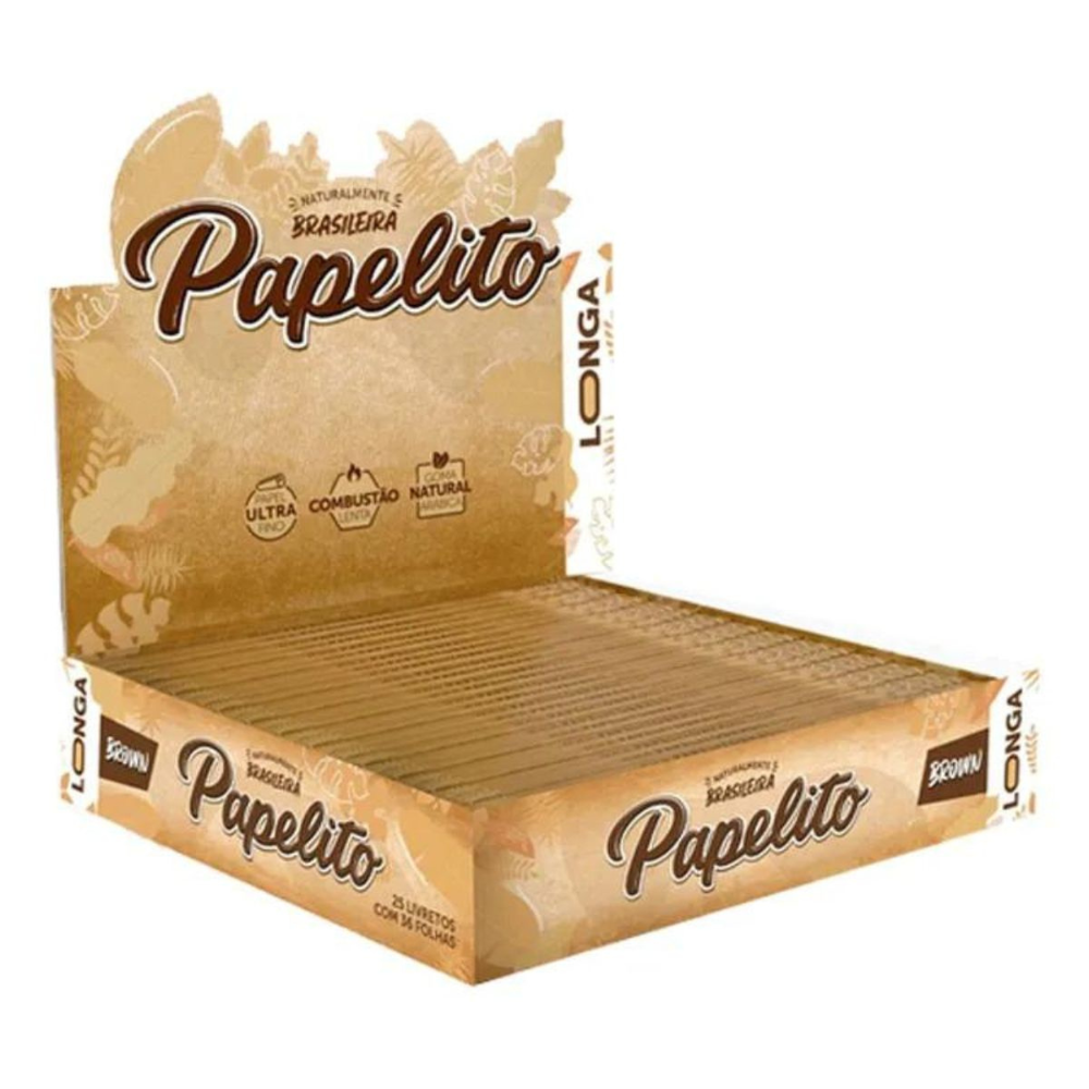 Seda Papelito Brown Longa - Display C/25 Livretos