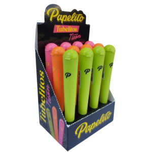 Tubo Porta Cigarros Papelito Tubelitos Neon - Display C/12