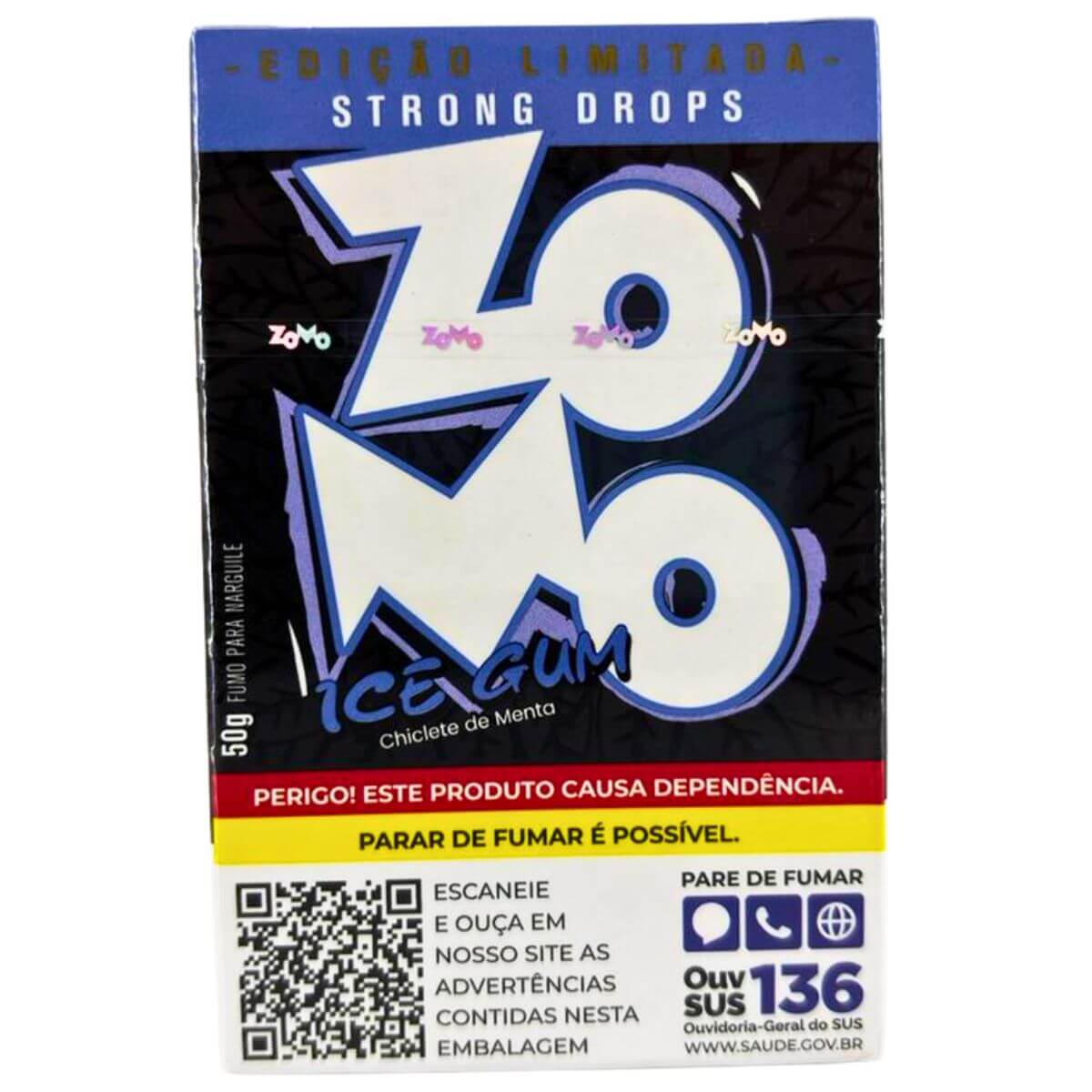 Essência Fumo Narguile Zomo N Strong Drops Ice Gum - Display C/10 Unidades - Imagem 4