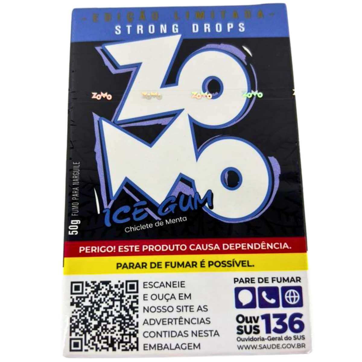 Essência Fumo Narguile Zomo N Strong Drops Ice Gum - Display C/10 Unidades - Imagem 3