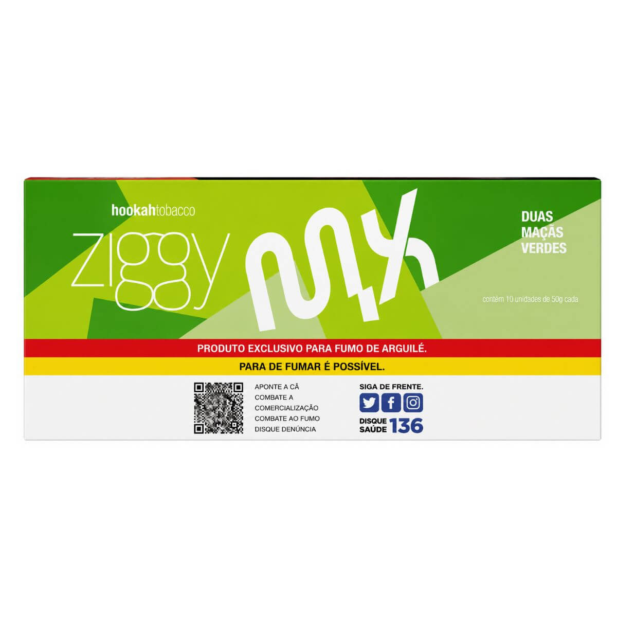 Essência Fumo Narguile ZGY Brasil Duas Maçãs Verdes - Display C/10 Unidades - Imagem 2