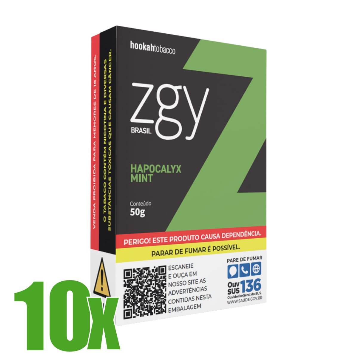 Essência Fumo Narguile ZGY Brasil Hapocalyx Mint - Display C/10