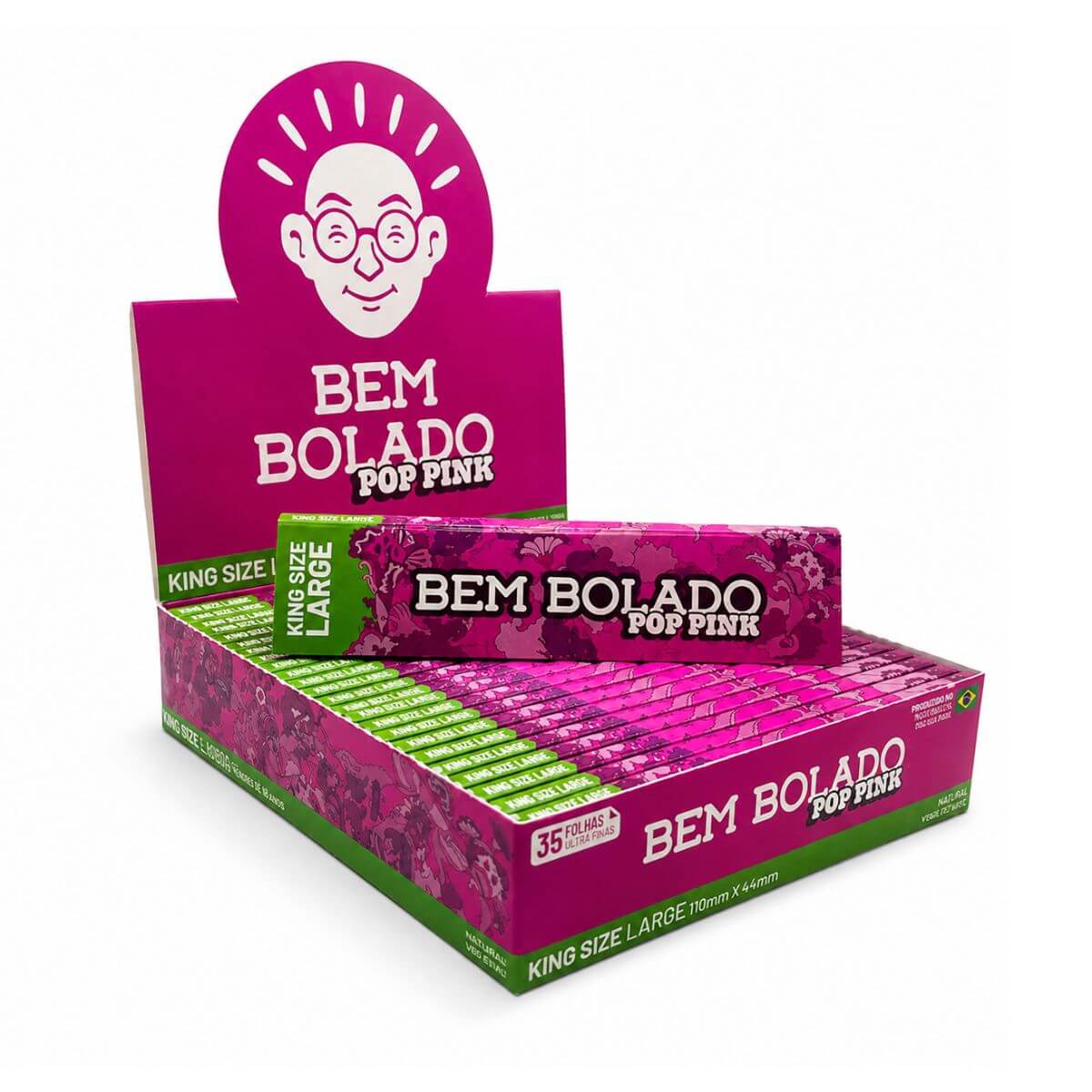 Seda Bem Bolado Pop Pink King Size Large - Display c/ 25 Livretos