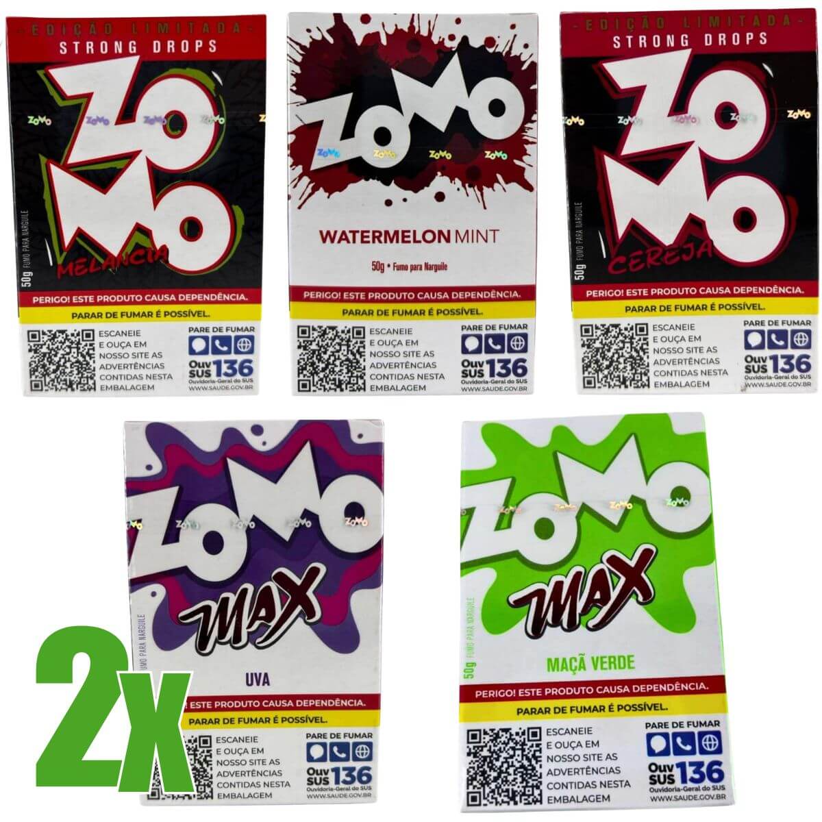 Essência Fumo Narguile Zomo Sabores - Kit C/ 10 Unidades