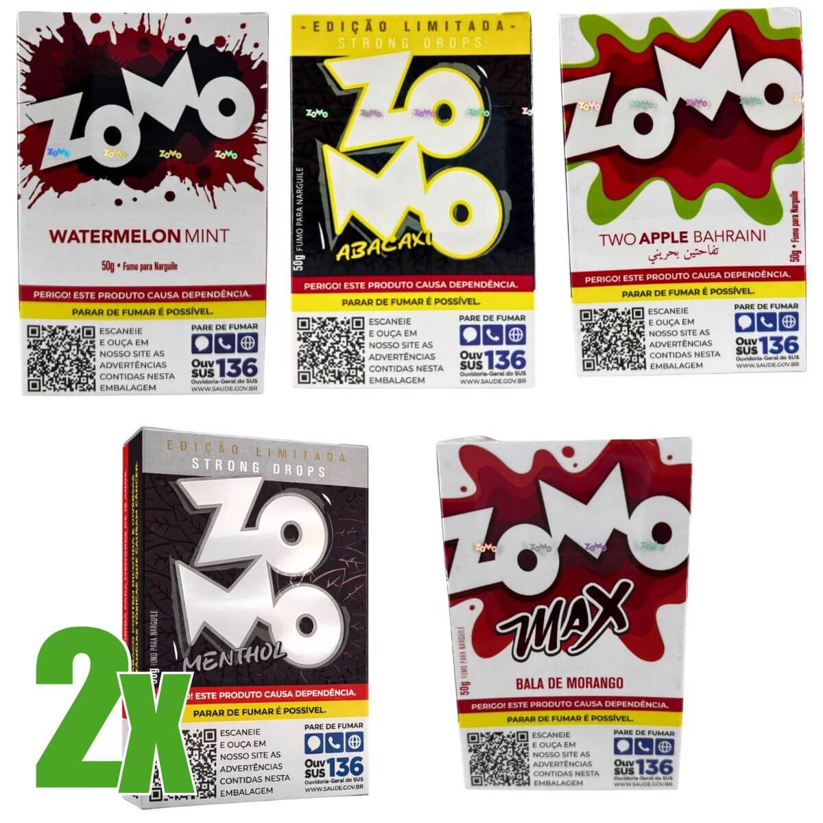 Essência Fumo Narguile Zomo Sabores - Kit C/ 10 Unidades