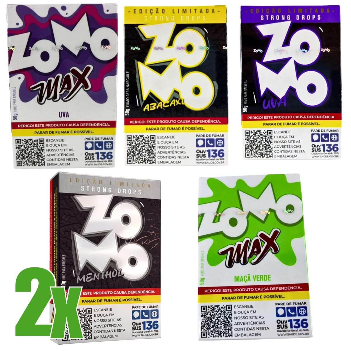 Essência Fumo Narguile Zomo Sabores - Kit C/ 10 Unidades