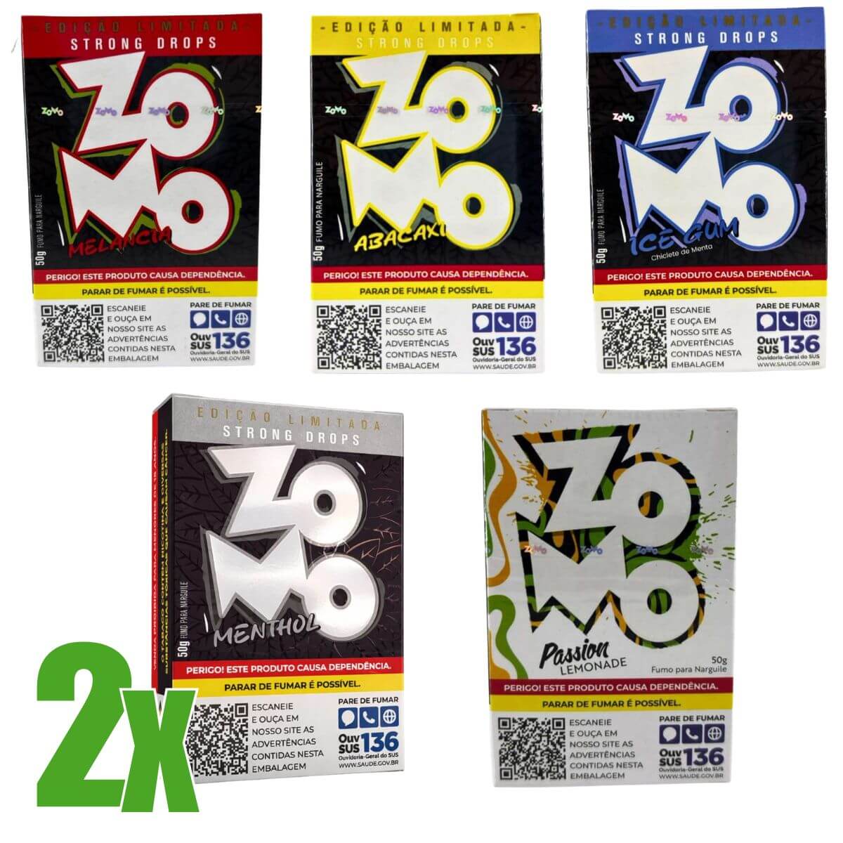 Essência Fumo Narguile Zomo Sabores - Kit C/ 10 Unidades