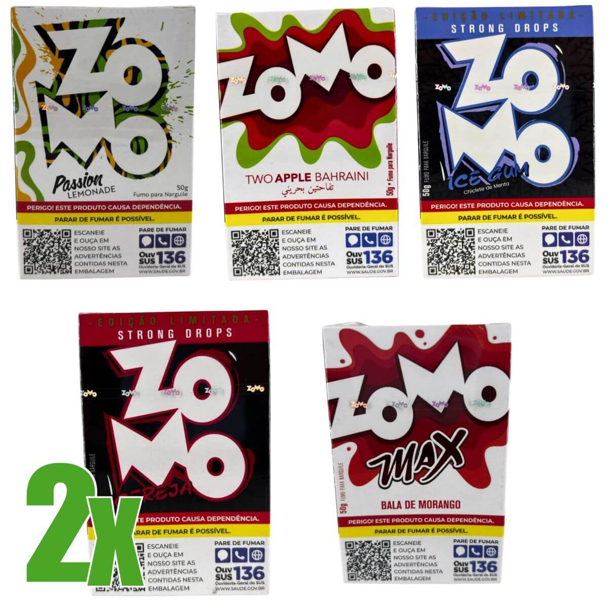 Essência Fumo Narguile Zomo Sabores - Kit C/ 10 Unidades