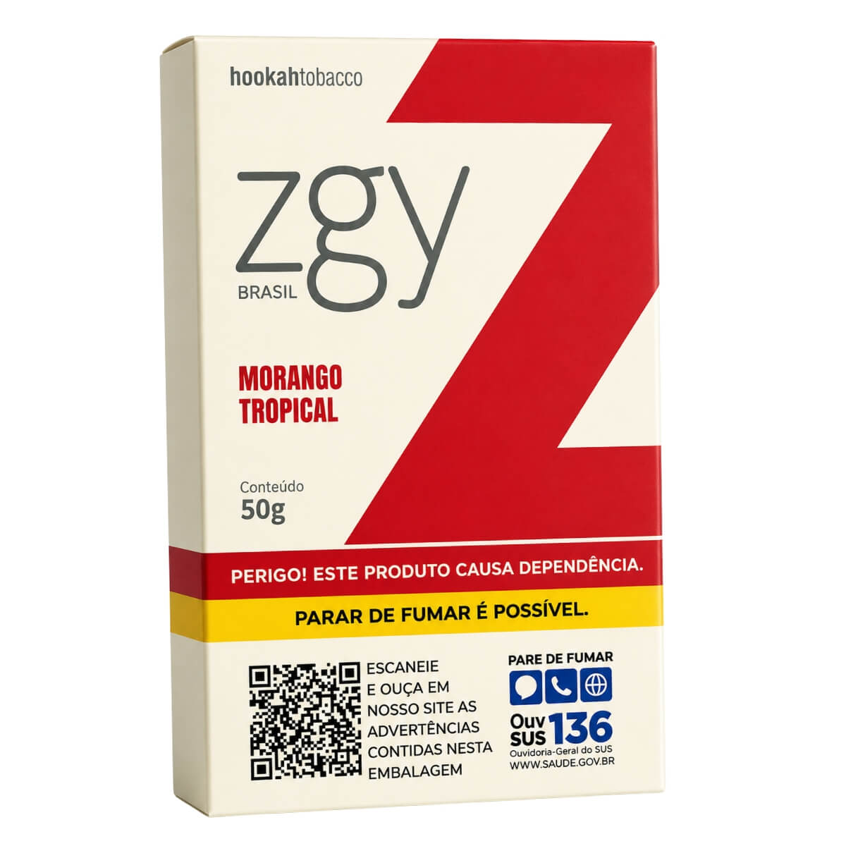 Essência Fumo Narguile ZGY Brasil Morango Tropical - Display C/10 Unidades - Imagem 2
