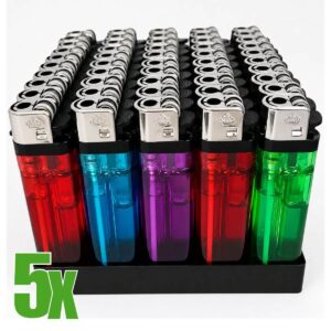 Isqueiro transparente Chama de Pedra Solido C/Inmetro - Kit C/5 Displays