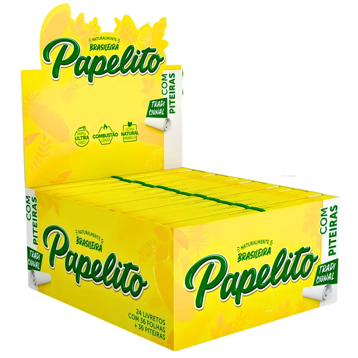 Seda Papelito Tradicional King Size c/ Piteira - Display C/24 Livretos