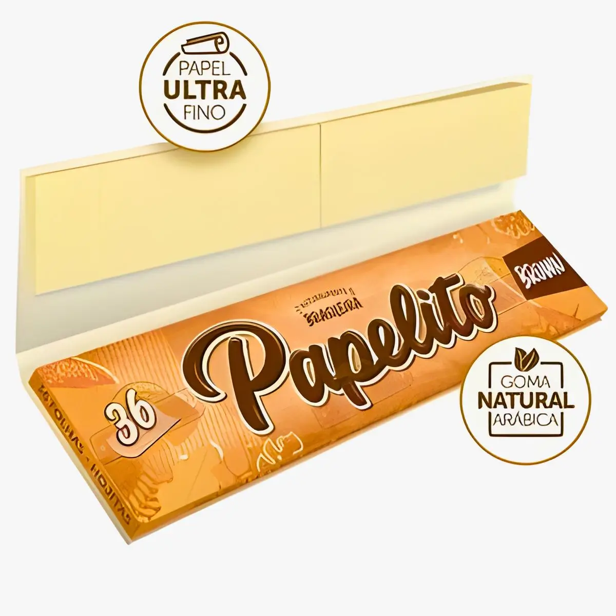 Seda Papelito Brown King Size C/ Piteira - Display C/24 Livretos - Imagem 3