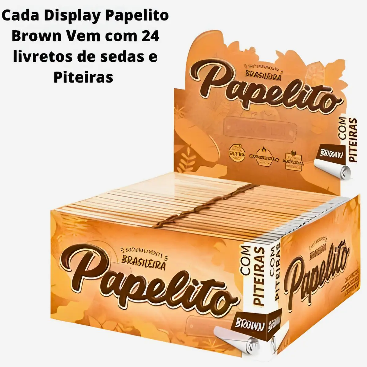 Seda Papelito Brown King Size C/ Piteira - Display C/24 Livretos - Imagem 2