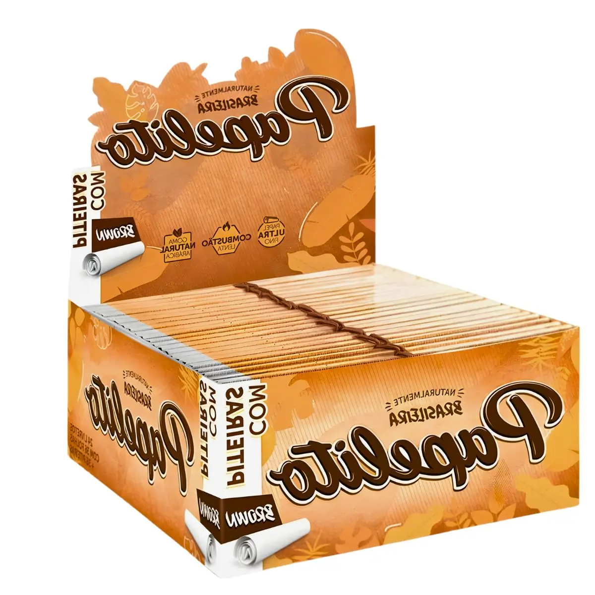 Seda Papelito Brown King Size C/ Piteira - Display C/24 Livretos