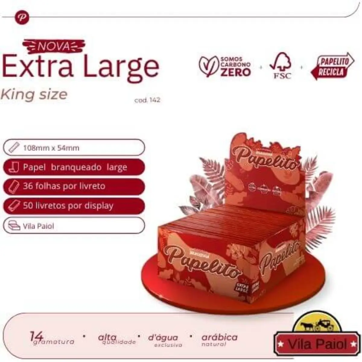 Seda Papelito Extra Large King Size - Display C/50 Livretos - Imagem 6