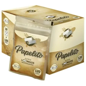 Filtro Papelito Longo Biodegradável - Display C/10 Bags