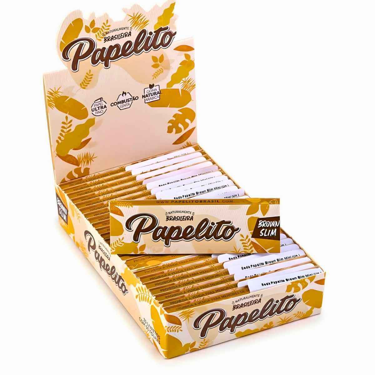 Seda Papelito Brown Slim Mini Size - Display C/25 Livretos