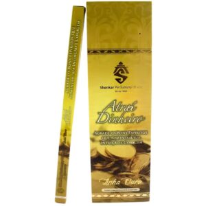 Incenso Shankar Linha Ouro Aroma Atrai Dinheiro - Display C/25 Unidades