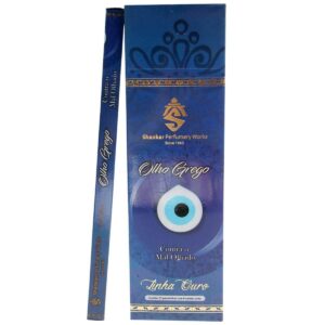 Incenso Shankar Linha Ouro Aroma Olho Grego - Display C/25 Unidades